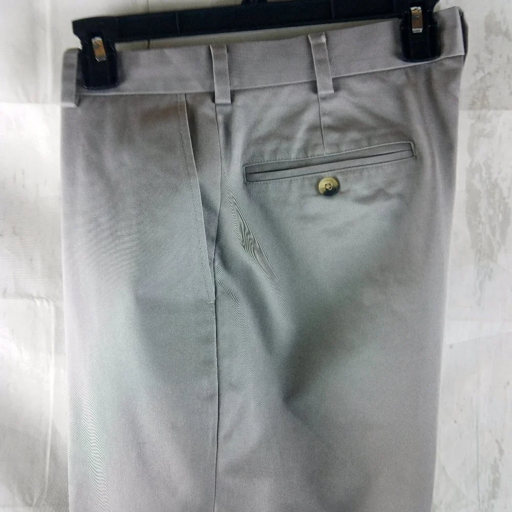 Jos A Bank Tailored Fit Mens Gray Khaki Cotton Chino Casual Pants 32x30 FF